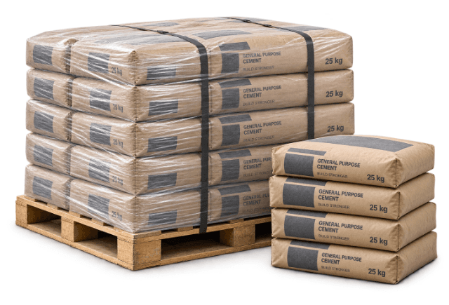Pallet of cement bags for bulk orders